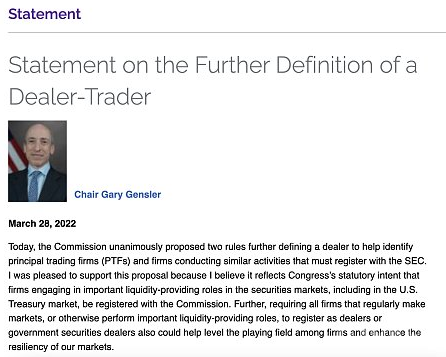 SEC新提案重新定义“dealer” 或波及DeFi