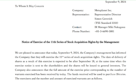 日本Metaplanet公司再购3亿日元比特币 股价应声上涨5%
